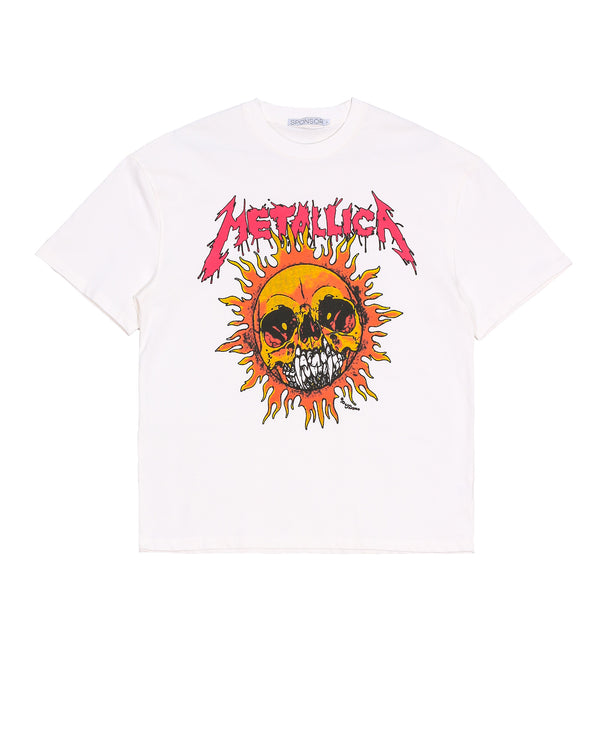 Metallica Sun Heavyweight T Shirt, White