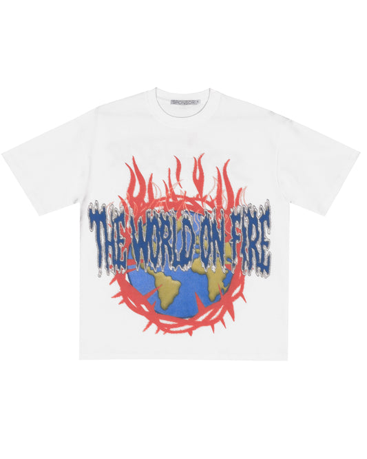 Sponsor World On Fire T Shirt - White