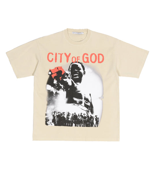 Sponsor Men's City Of God Rise Above Tee-Bone/Red