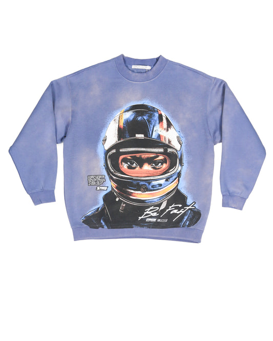Sponsor Men's Be Fast Crewneck Sweatshirt-Faded Blue