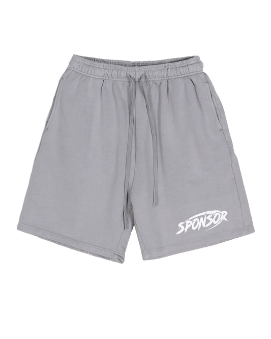 Sponsor Men's Logo Heavy Weight Sweat Shorts-Light Grey