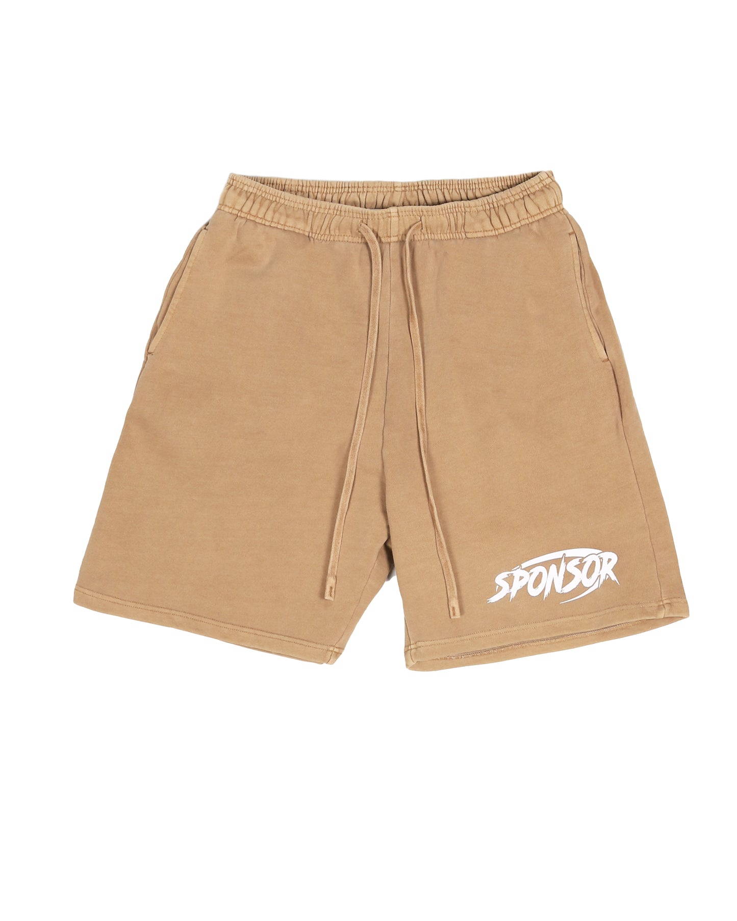 Sponsor Men's Logo Heavy Weight Sweat Shorts-Khaki