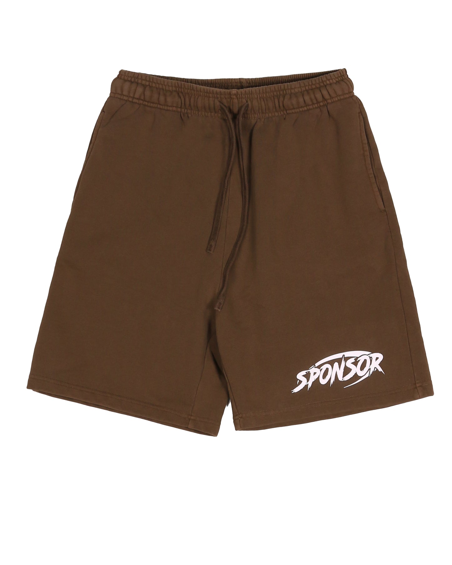 Sponsor Men's Logo Heavy Weight Sweat Shorts-Brown