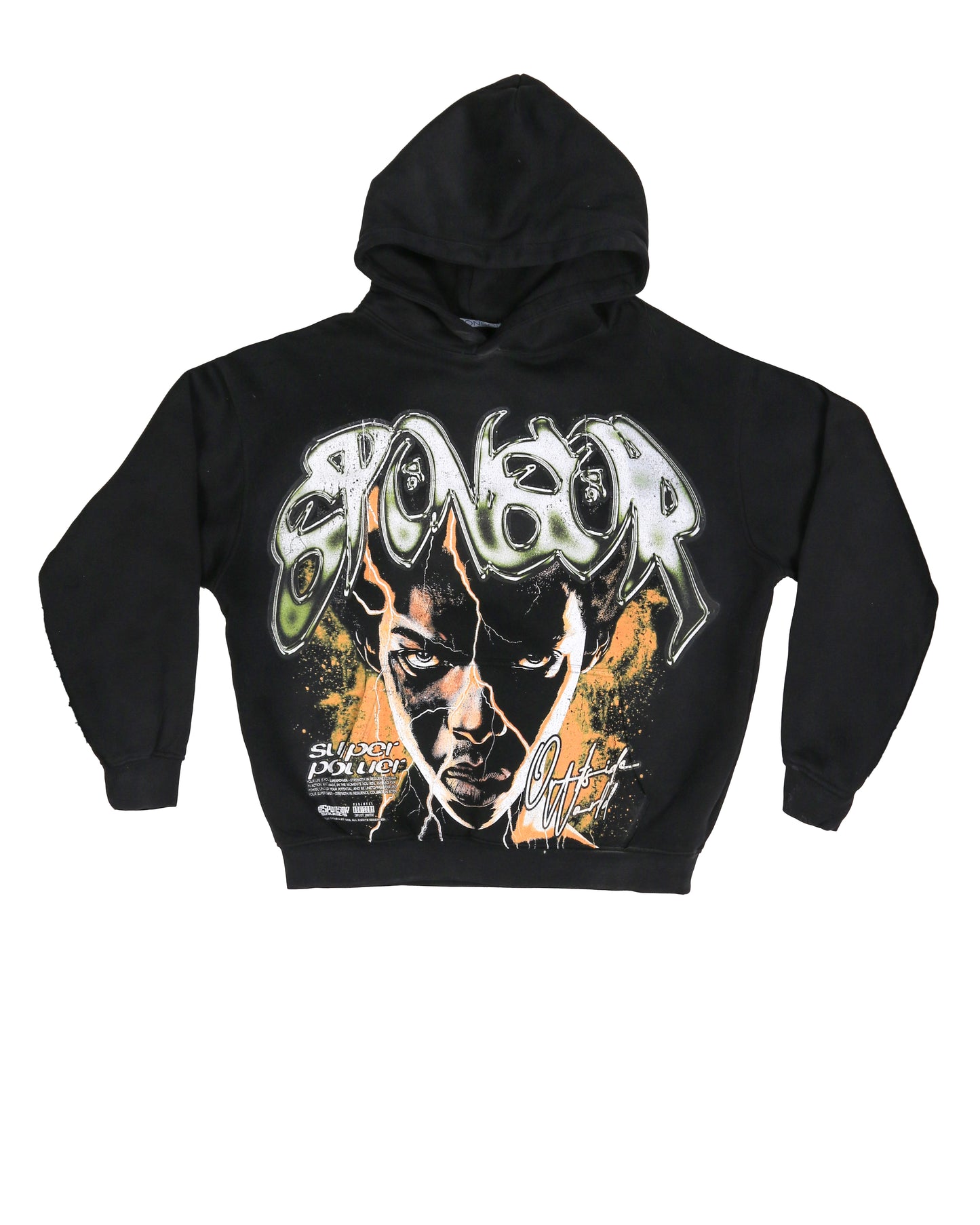 Sponsor Men's Super Power Sweatshirt Hoodie-Black
