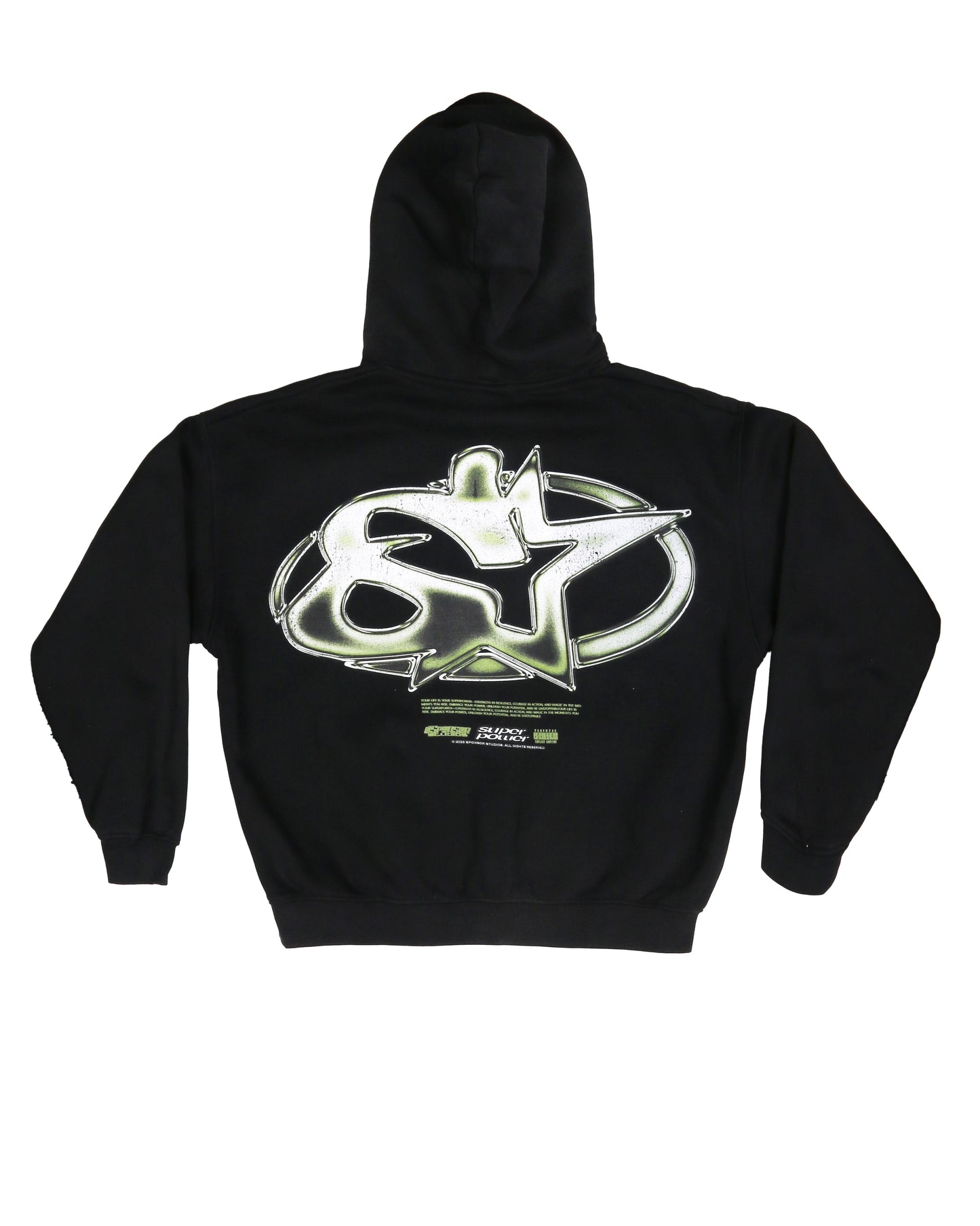 Sponsor Men's Super Power Sweatshirt Hoodie-Black