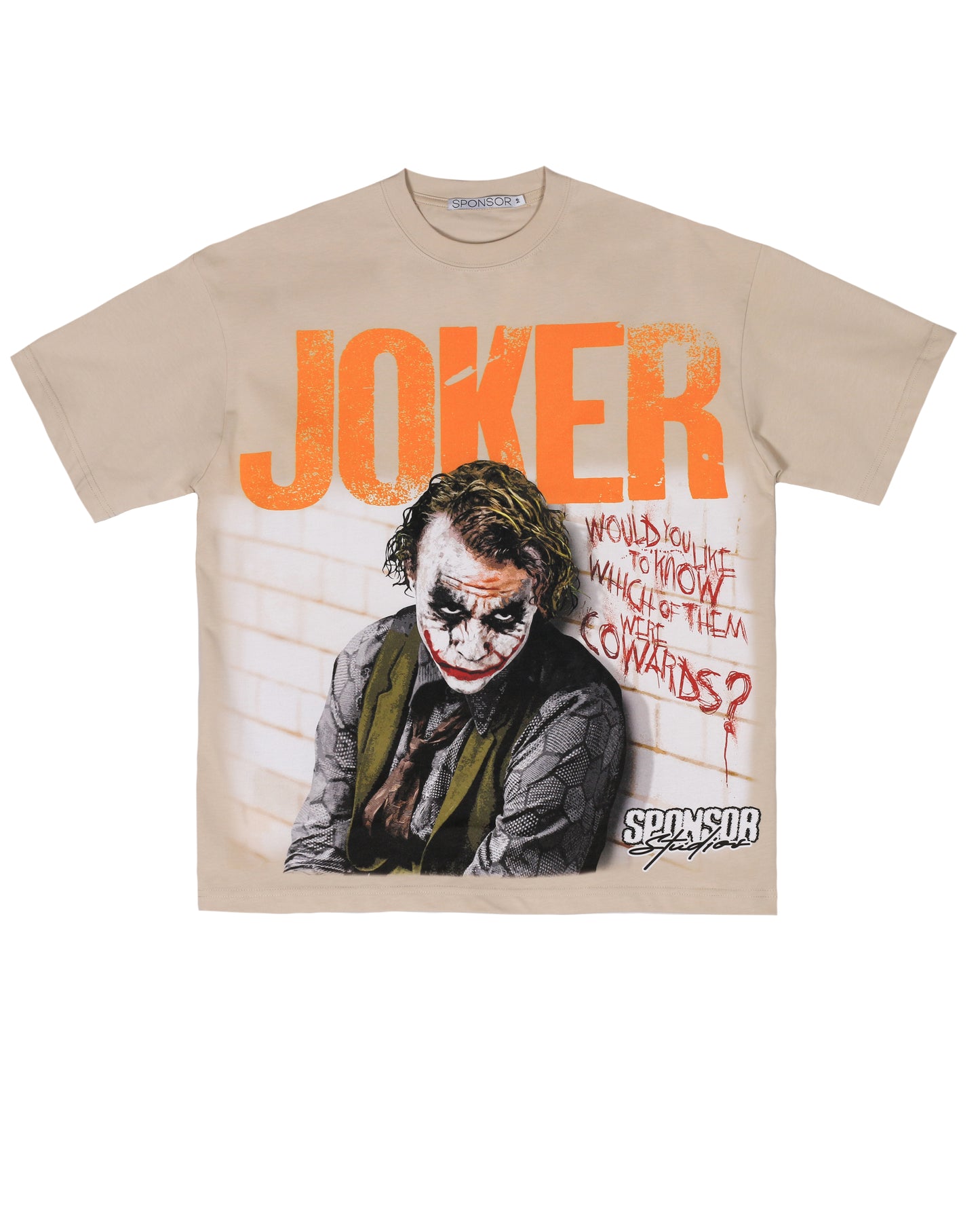Sponsor Joker Cowards T Shirt in Taupe