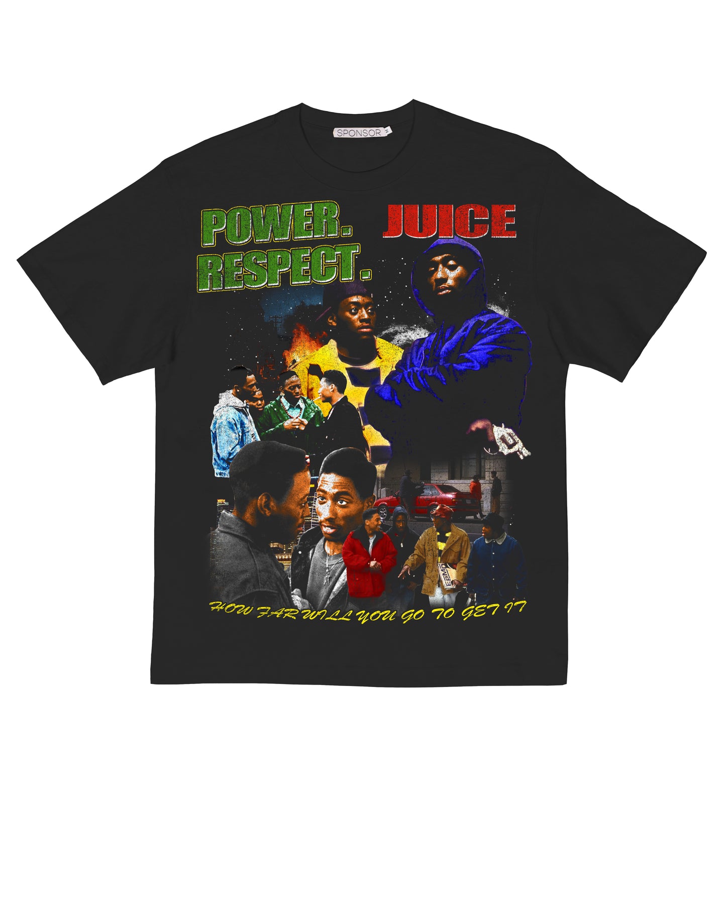 Sponsor Juice Power Respect T Shirt in Black