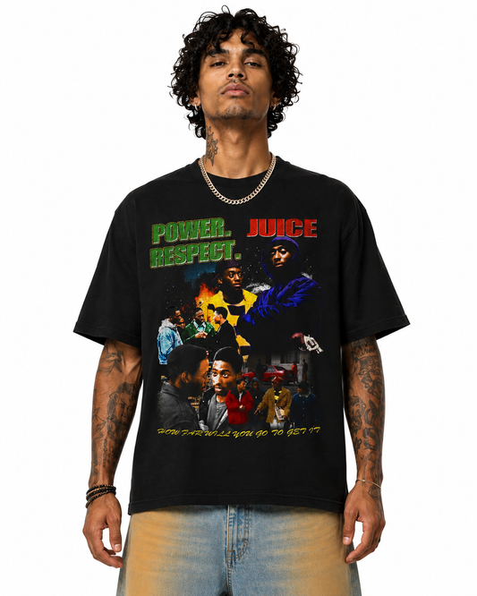 Sponsor Juice Power Respect T Shirt in Black