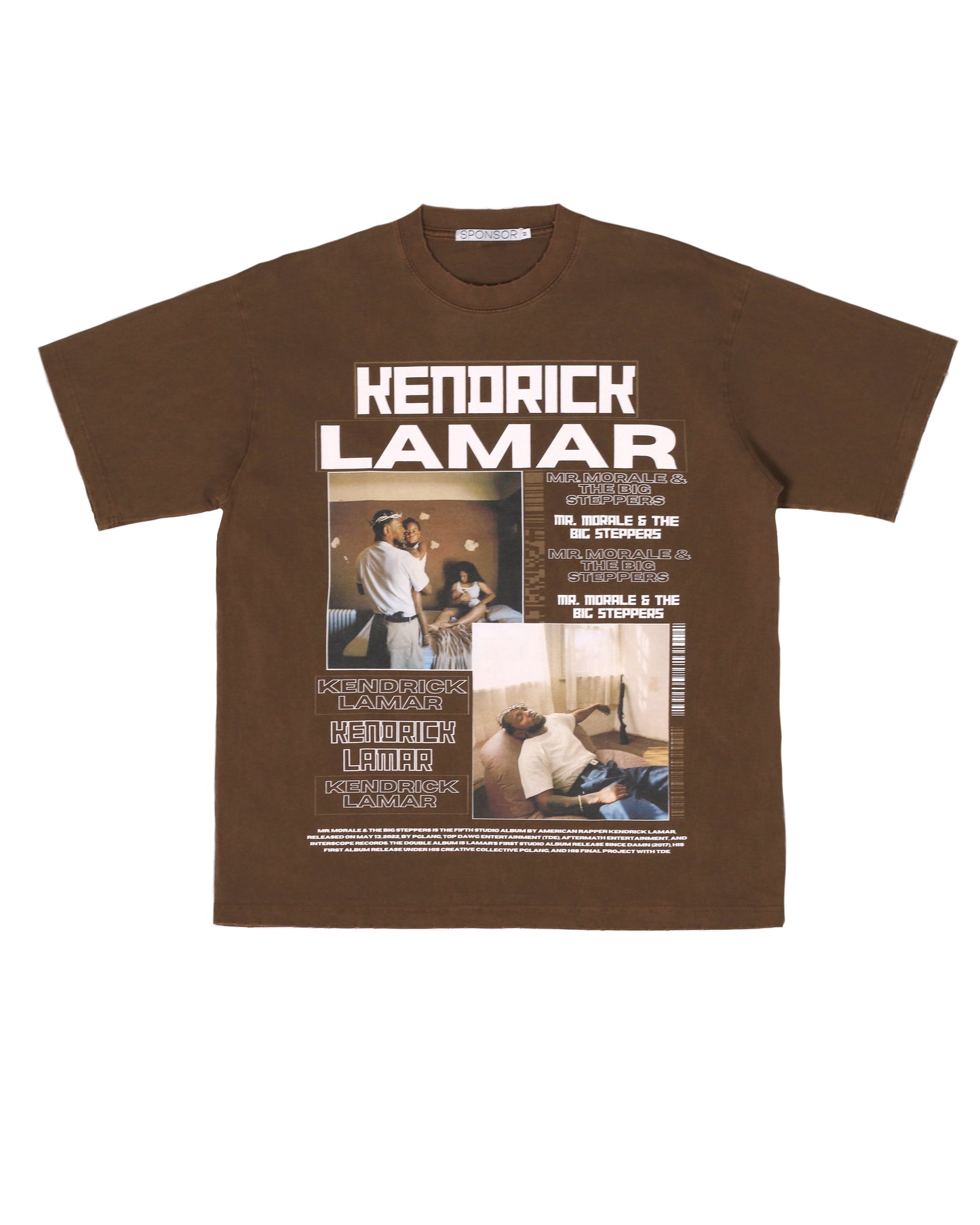 Sponsor Kendrick Lamar Mr. Morale Vintage T Shirt in Brown