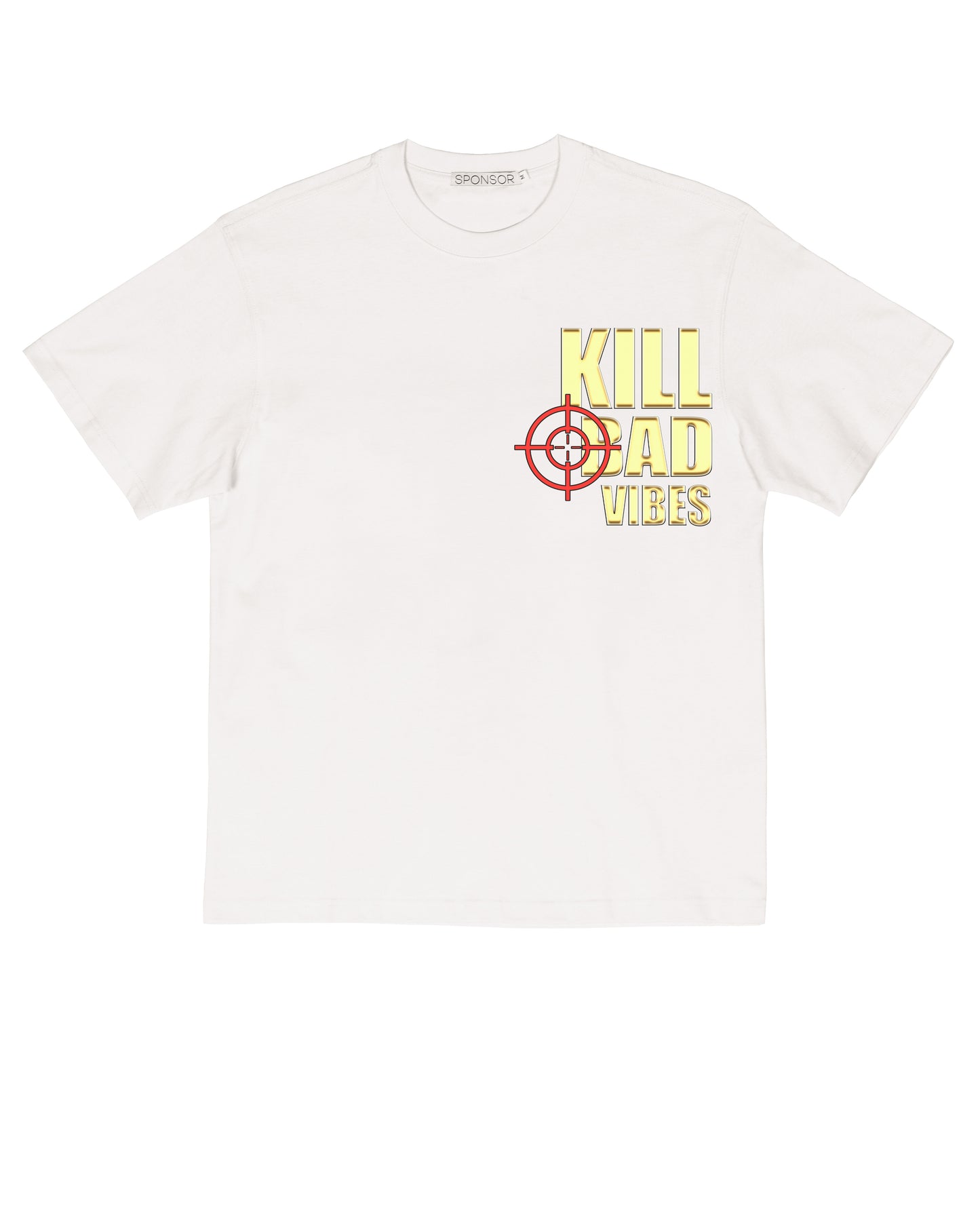 Sponsor Kill Bad Vibes T Shirt in White