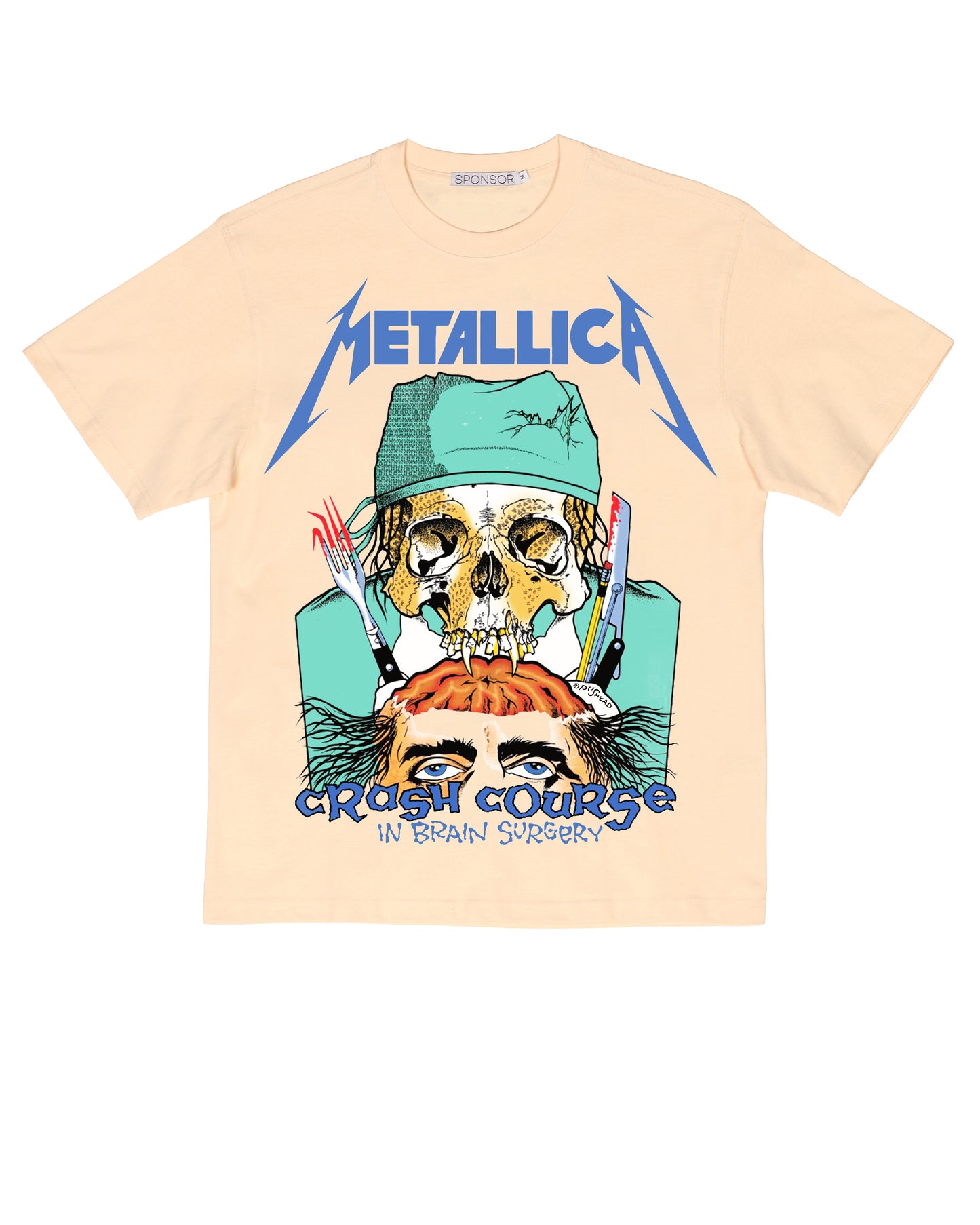 Sponsor Metallica Crash Course T Shirt in Cream