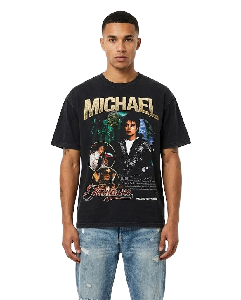 Sponsor Michael Jackson We Are The World T Shirt in Black