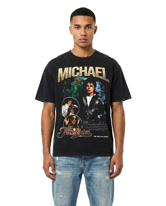 Sponsor Michael Jackson We Are The World T Shirt in Black