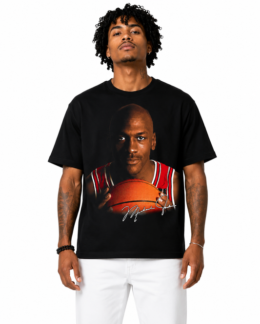Sponsor Michael Jordan GOAT T Shirt in Black