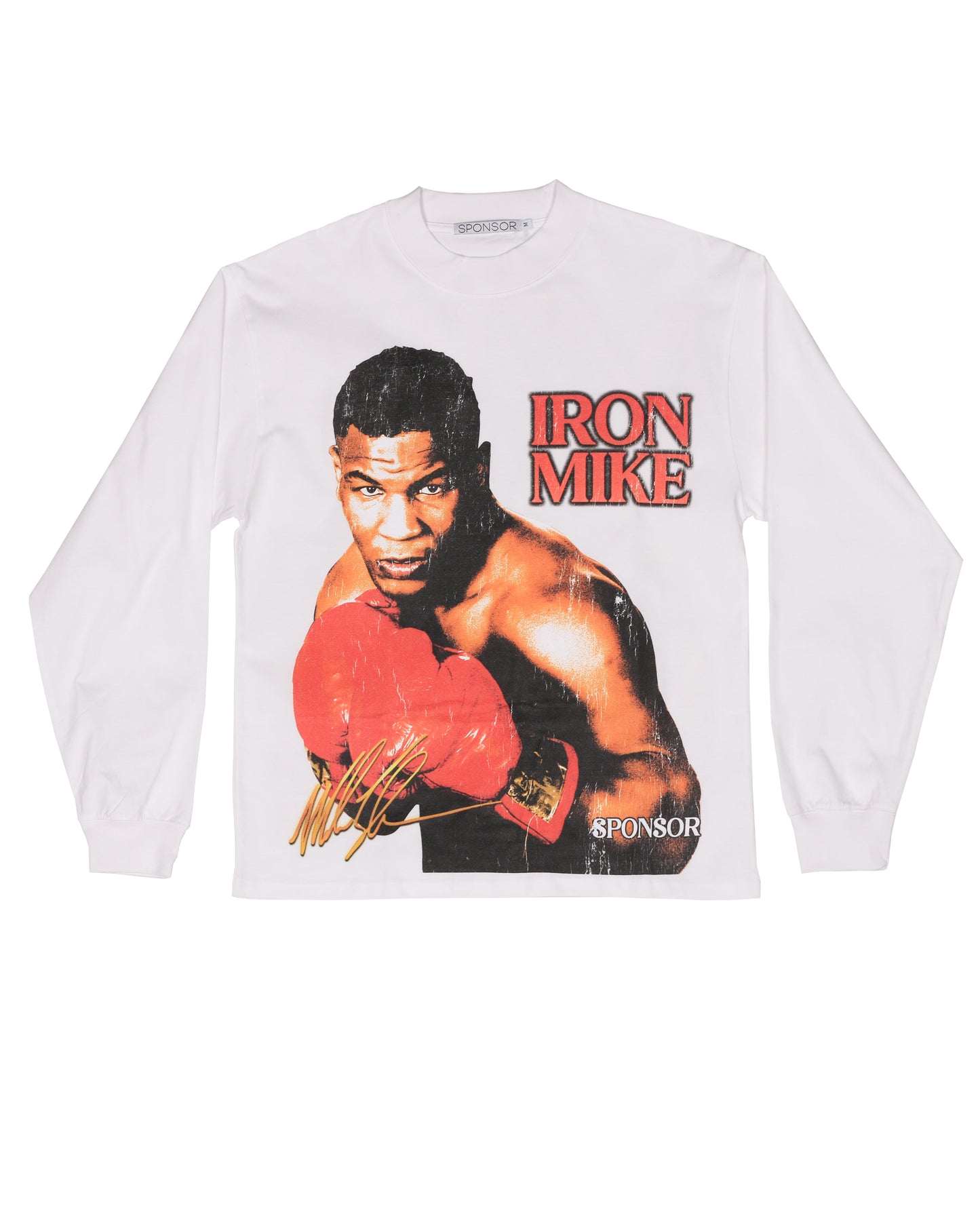 Sponsor Mike Tyson Iron Mike Long Sleeve T Shirt in white