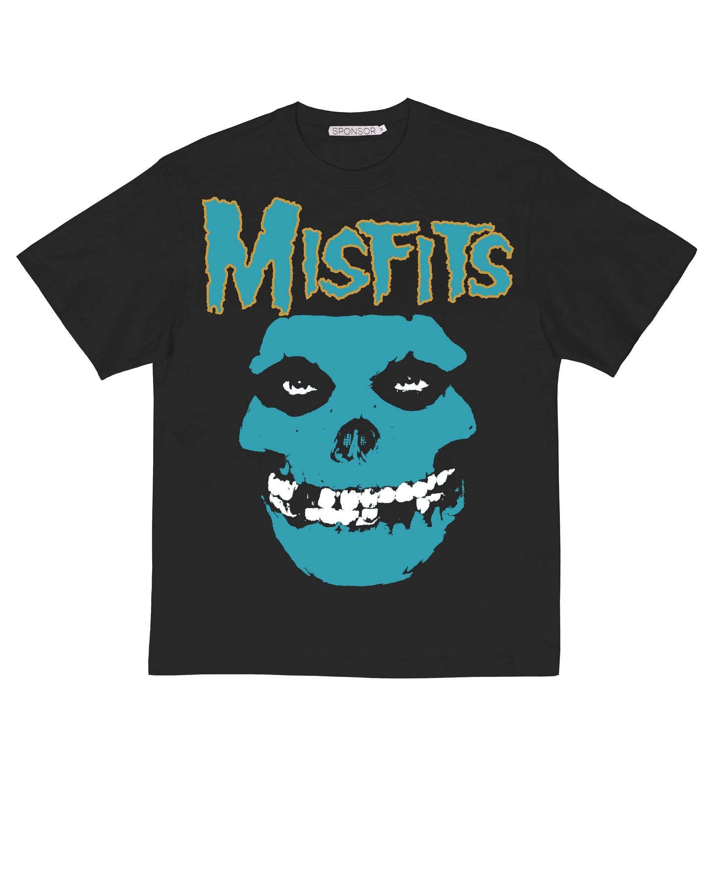 Sponsor Misfits Gamma Blue T Shirt in Black