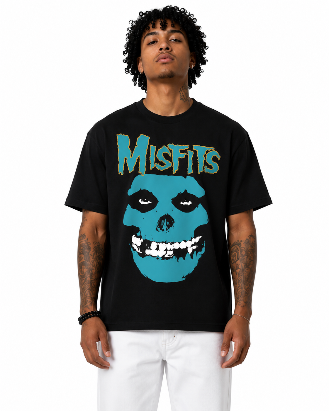 Sponsor Misfits Gamma Blue T Shirt in Black