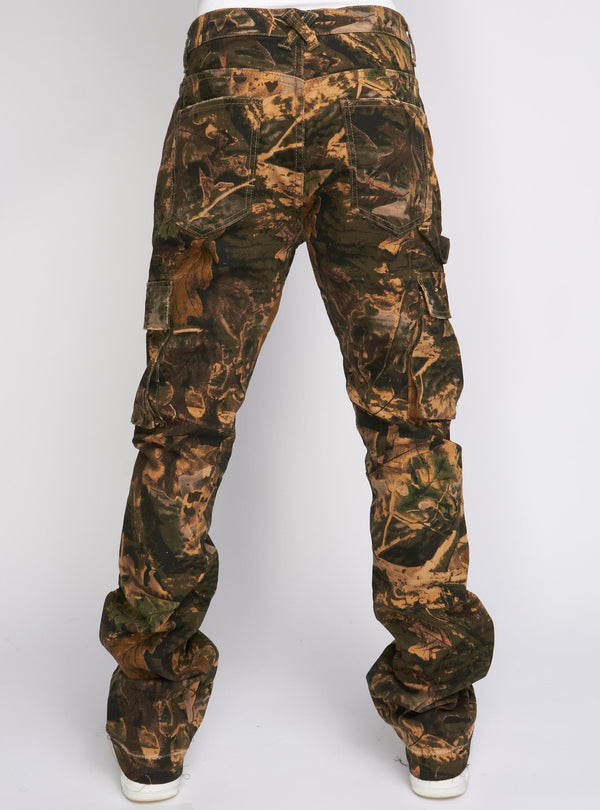 Politics Flared Camo Cargo Jeans in Hunter Camo