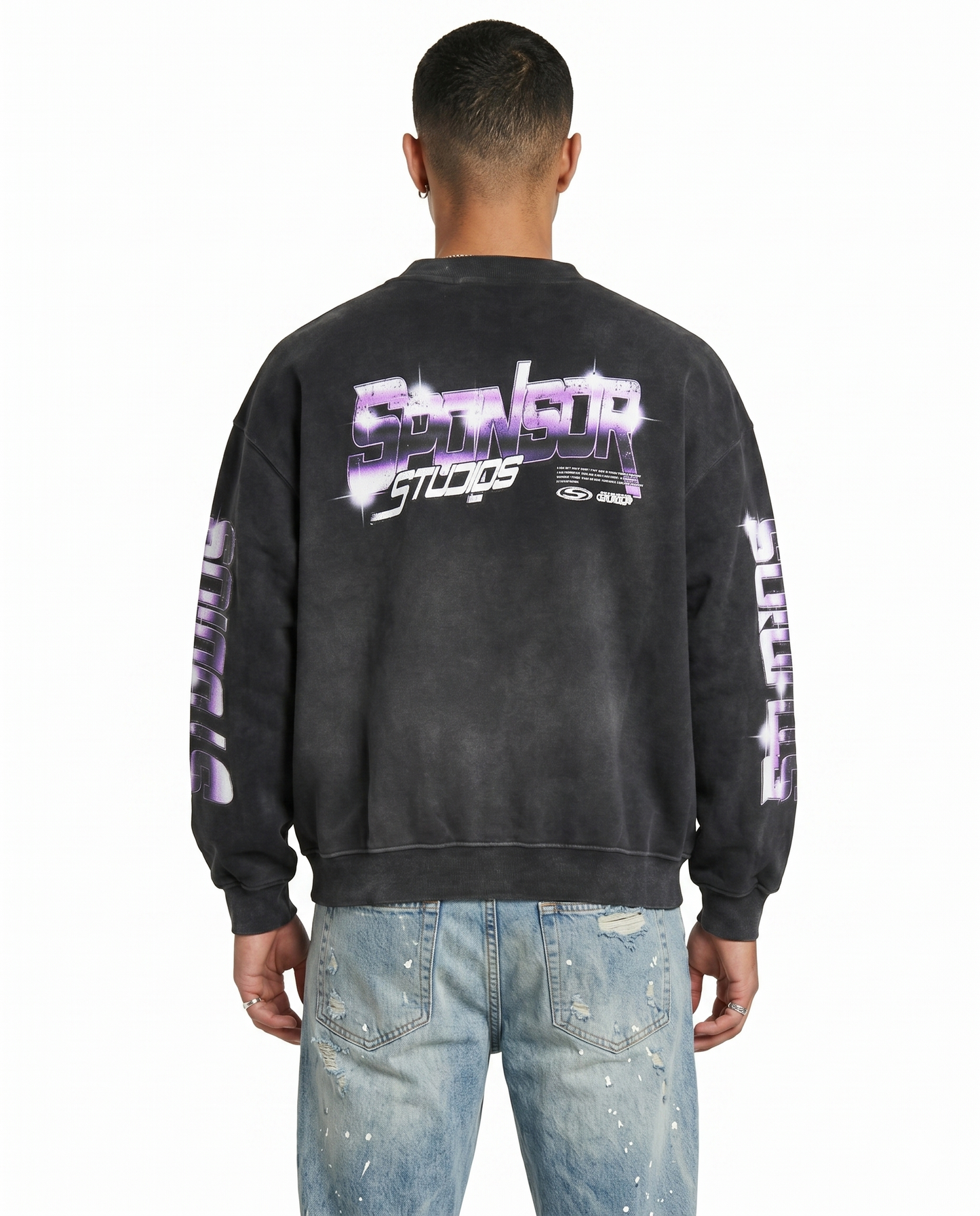 Sponsor Men's Outside World Crewneck Sweatshirt-Faded Black