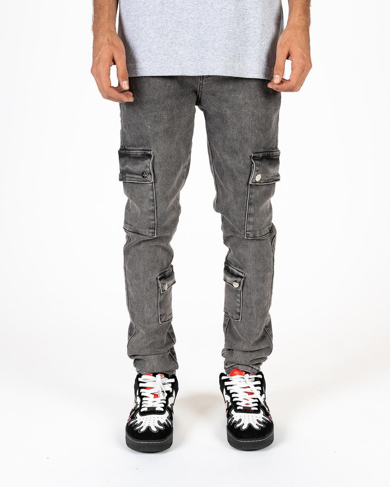 Pheelings Energy Shift Cargo Skinny Denim Jeans, Charcoal Grey