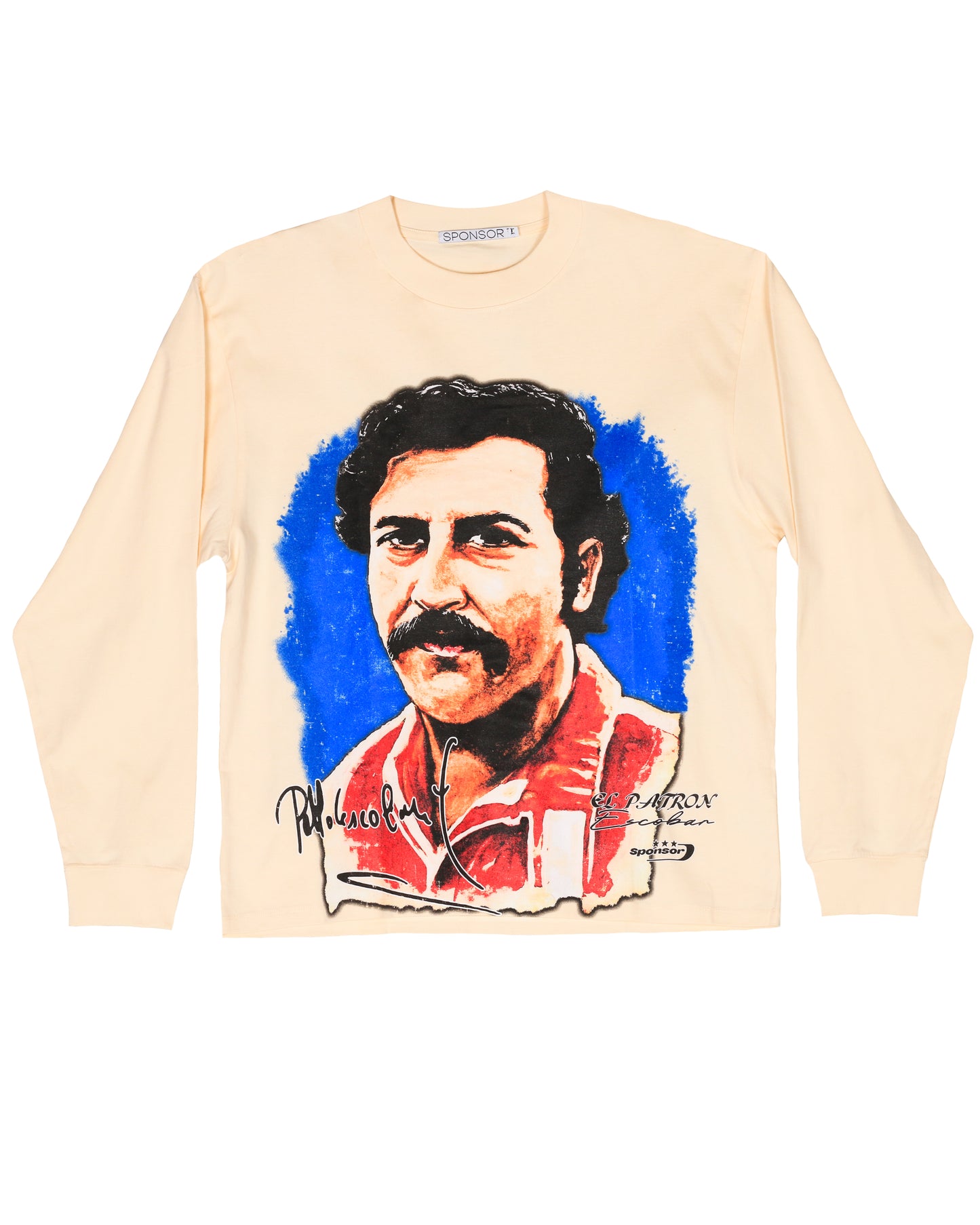 Sponsor Pablo El Patron Long Sleeve T Shirt in Cream