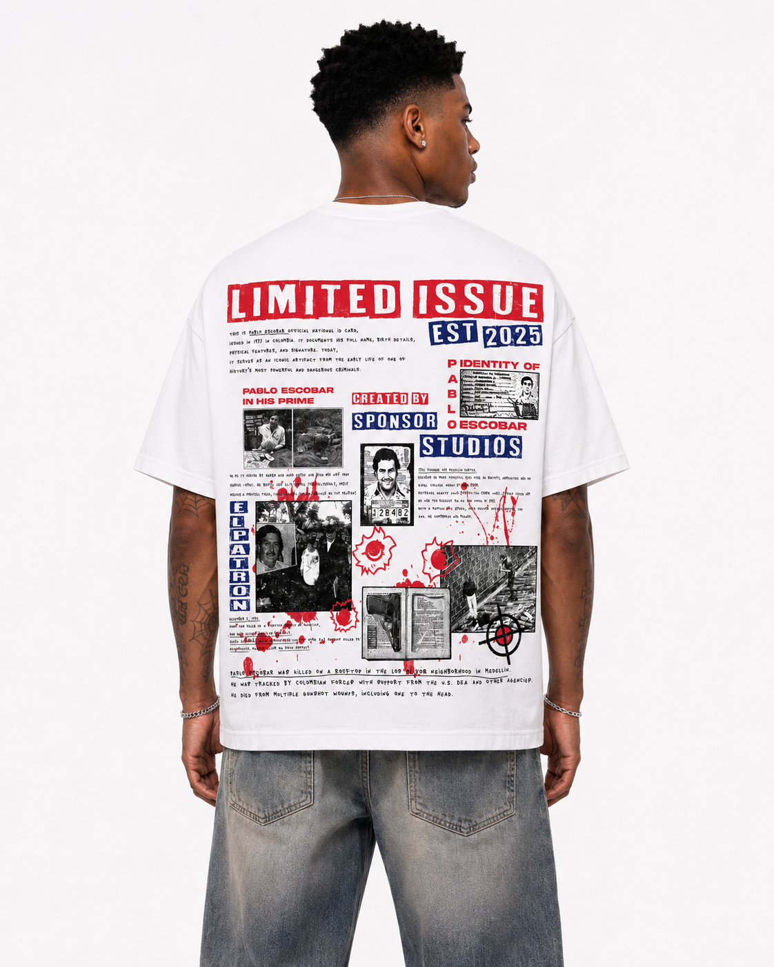 Sponsor Pablo El Patron T Shirt in White