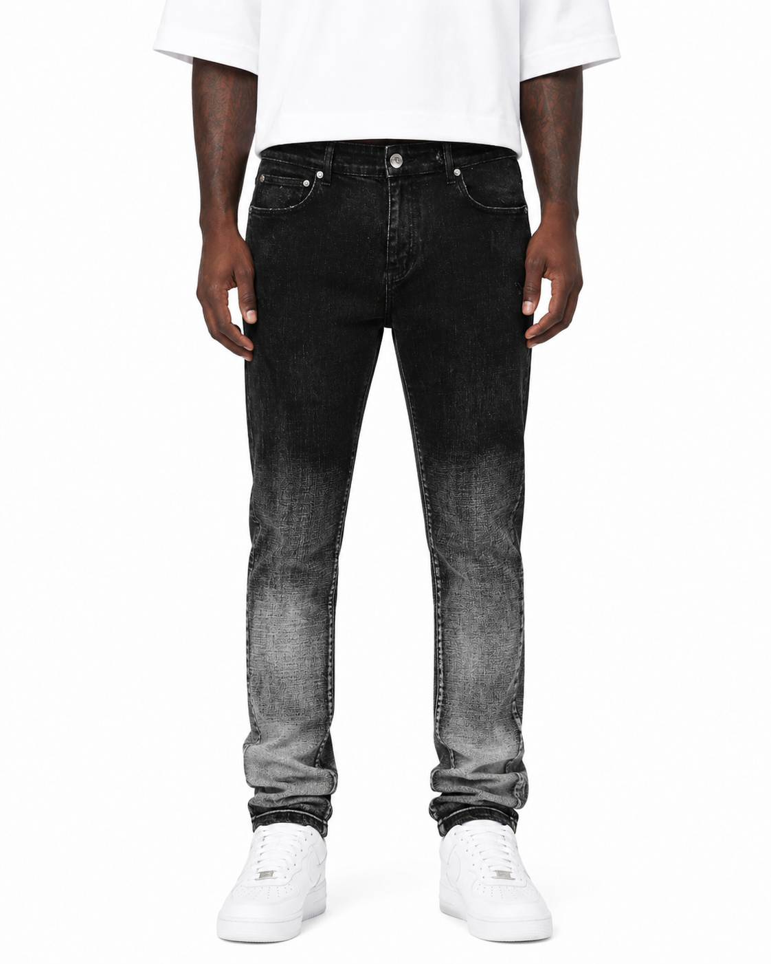 Trinity Kays Kulture Men's Porto Novo Ombre Coated Skinny Jeans