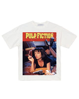 Pulp Fiction Movie Poster Oversize T-Shirt in White