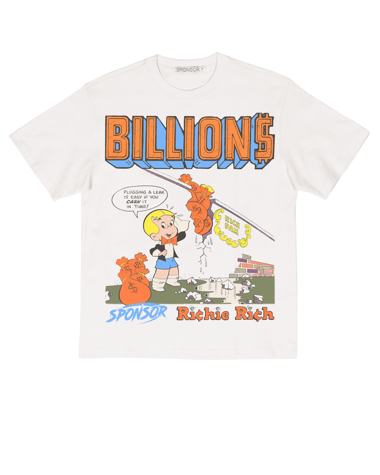 Sponsor Richie Rich Billions T Shirt in White