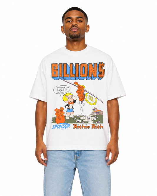 Sponsor Richie Rich Billions T Shirt in White