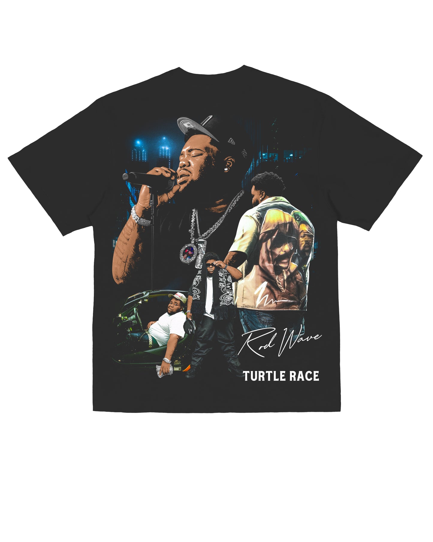 Sponsor Rod Wave Turtle Race T Shirt in Black