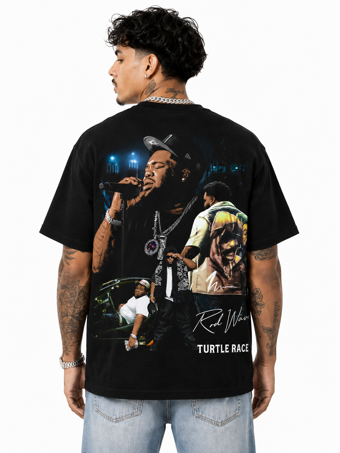 Sponsor Rod Wave Turtle Race T Shirt in Black