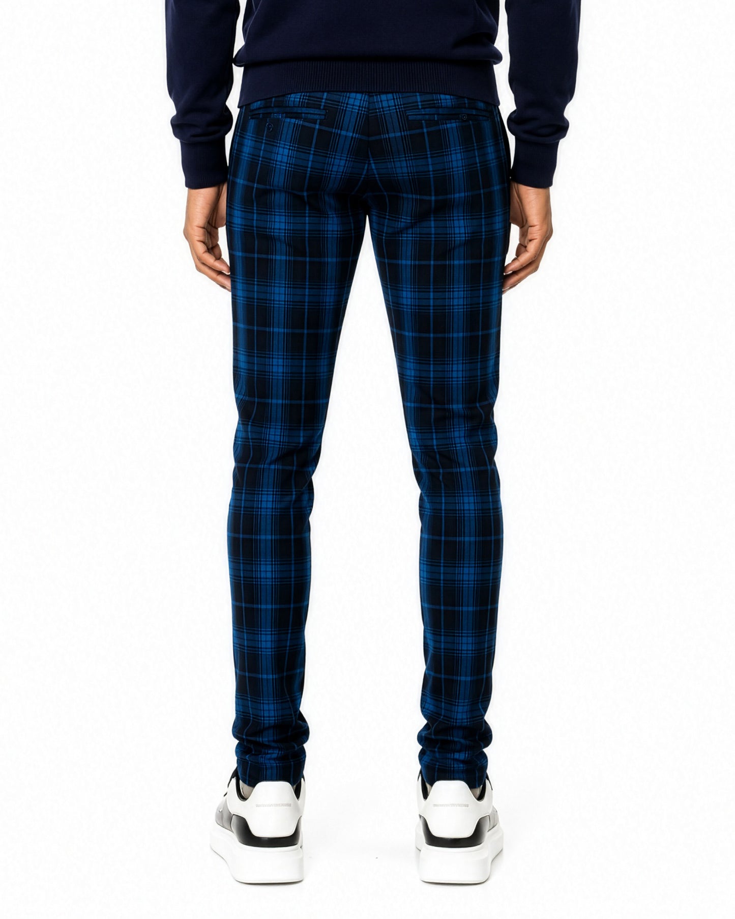 Trinity Kays Kulture San Andres Plaid Pants in Royal Blue / Navy