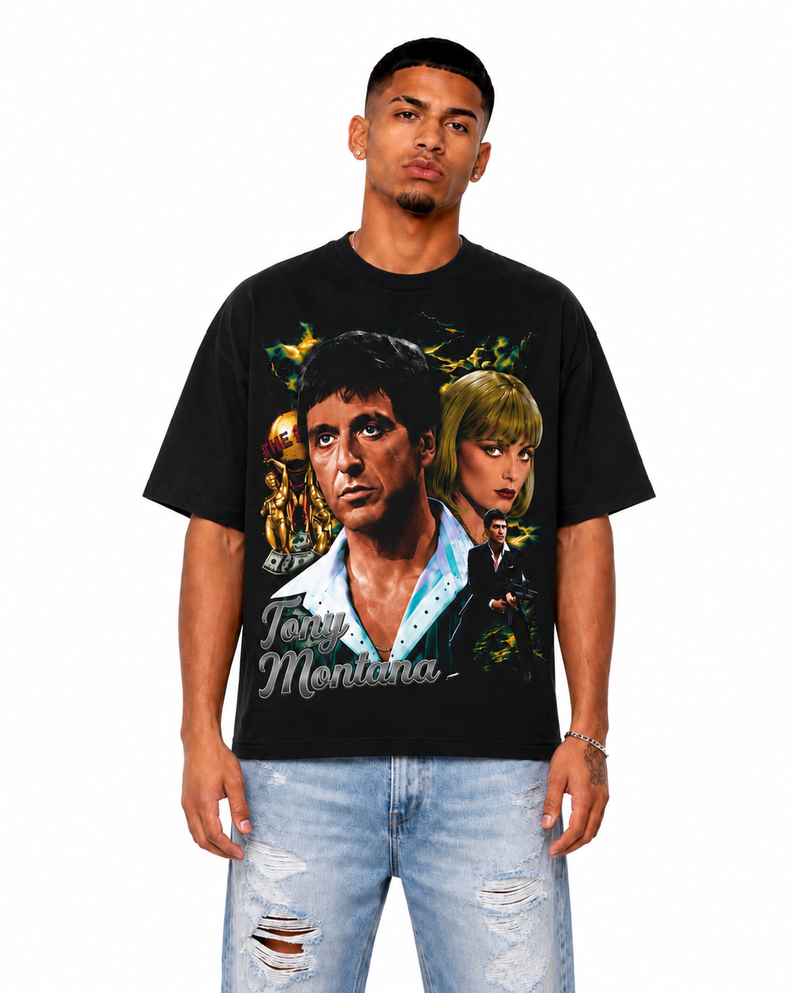Sponsor Scarface The World Is Yours T Shirt in Black