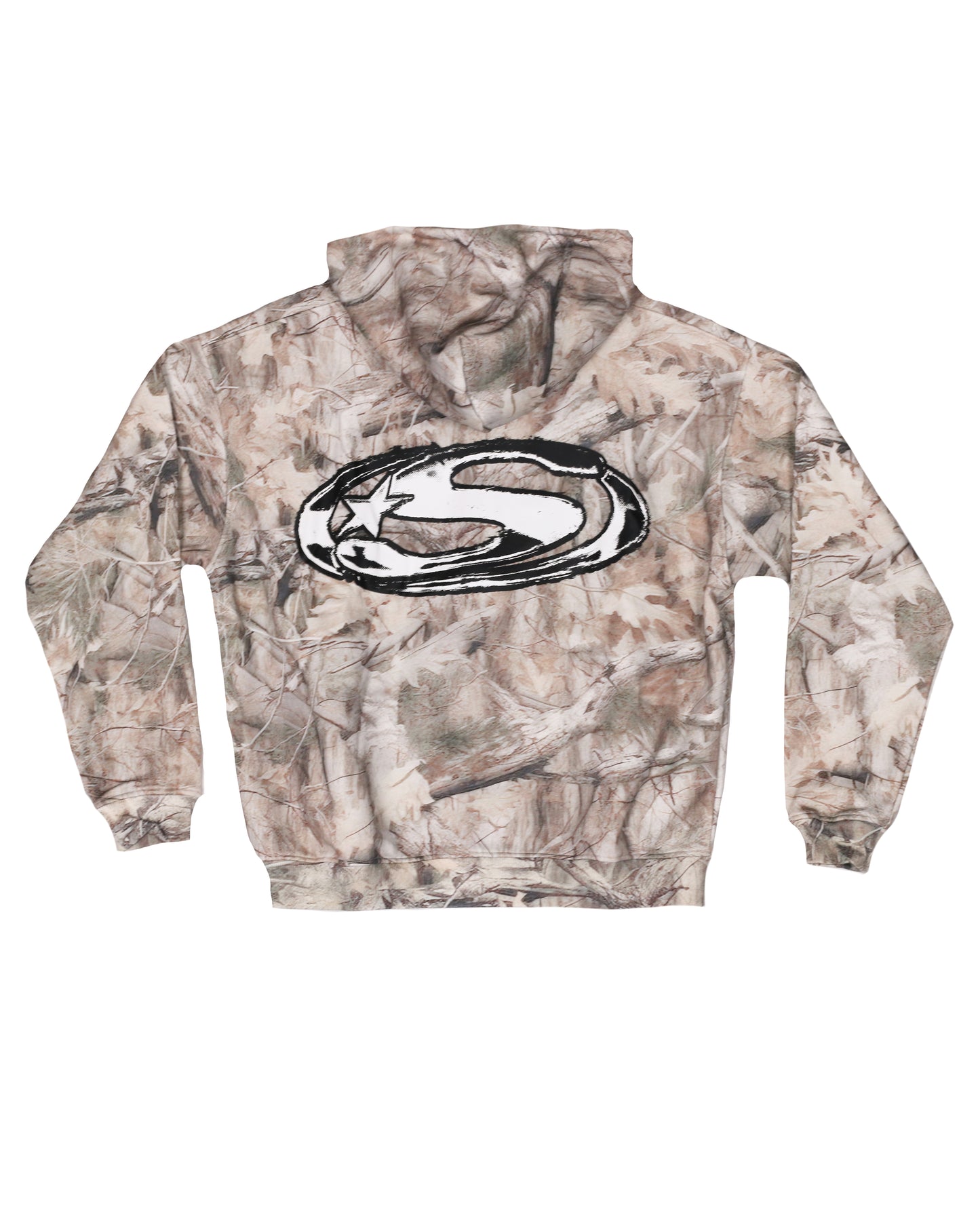 Sponsor Super Power Logo Zip Up Hoodie in Grey Tree Camo