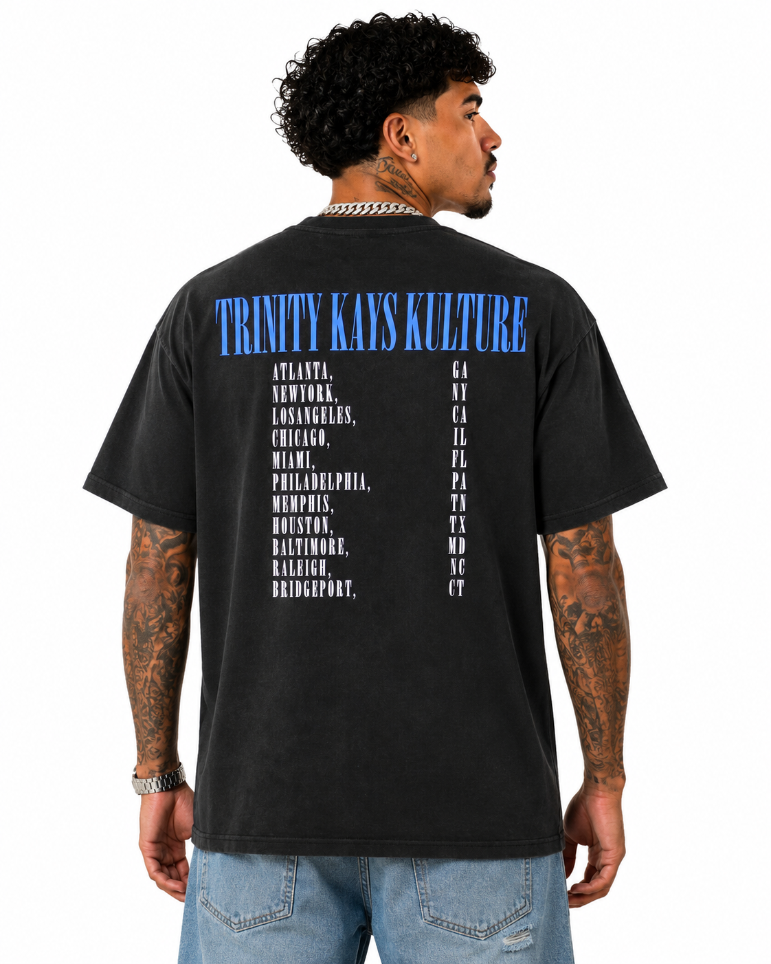 Trinity Kays Kulture Synthetic Veins Men's T Shirt, Washed Black