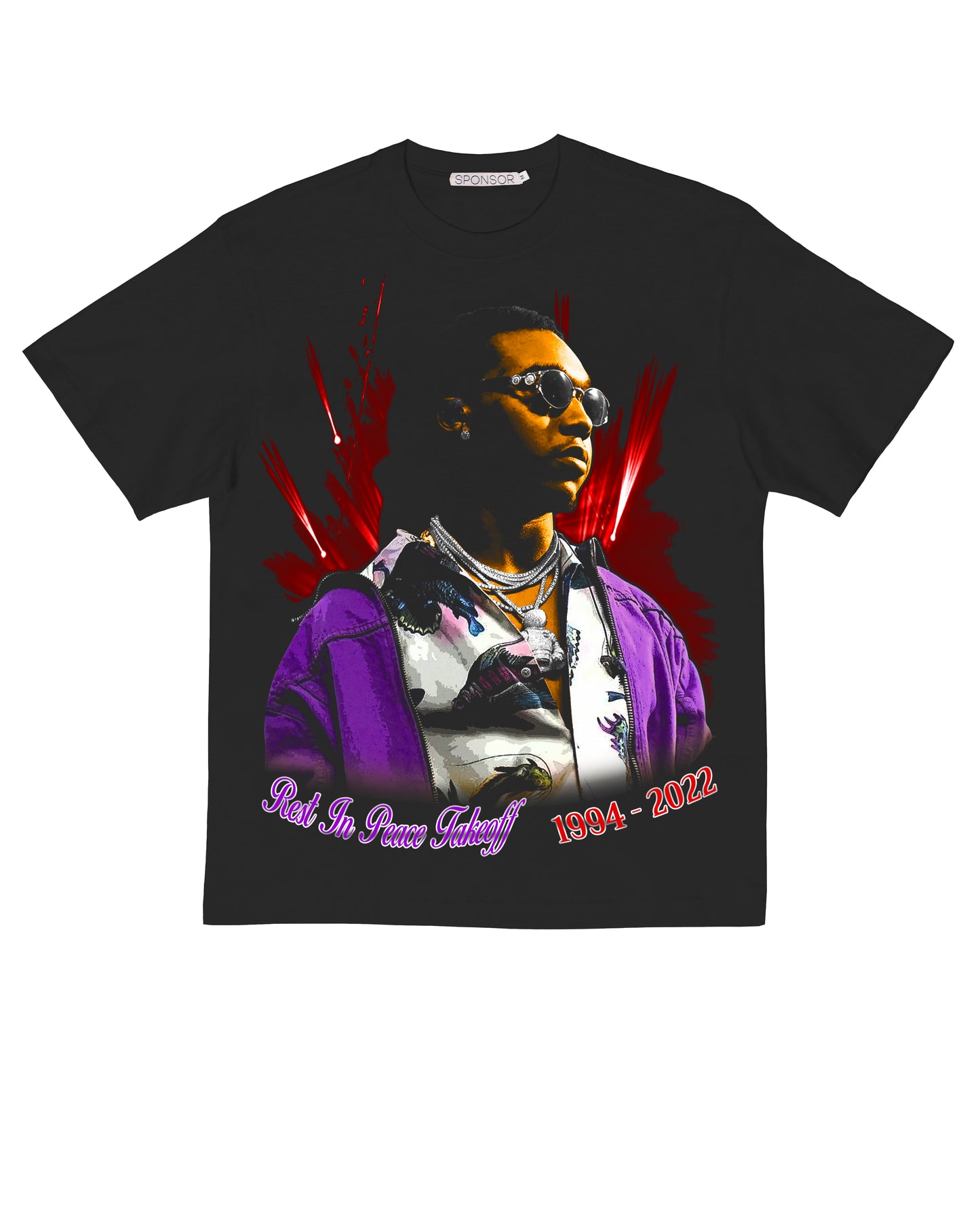 Sponsor Takeoff RIP T Shirt in Black