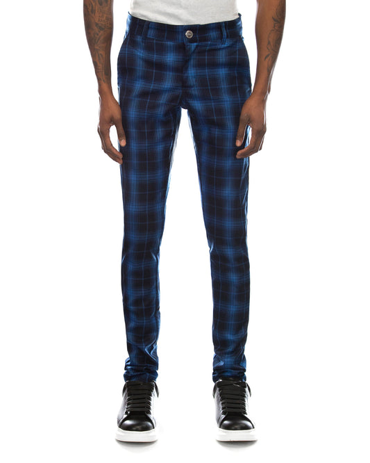 Trinity Kays Kulture San Andres Plaid Pants in Royal Blue / Navy