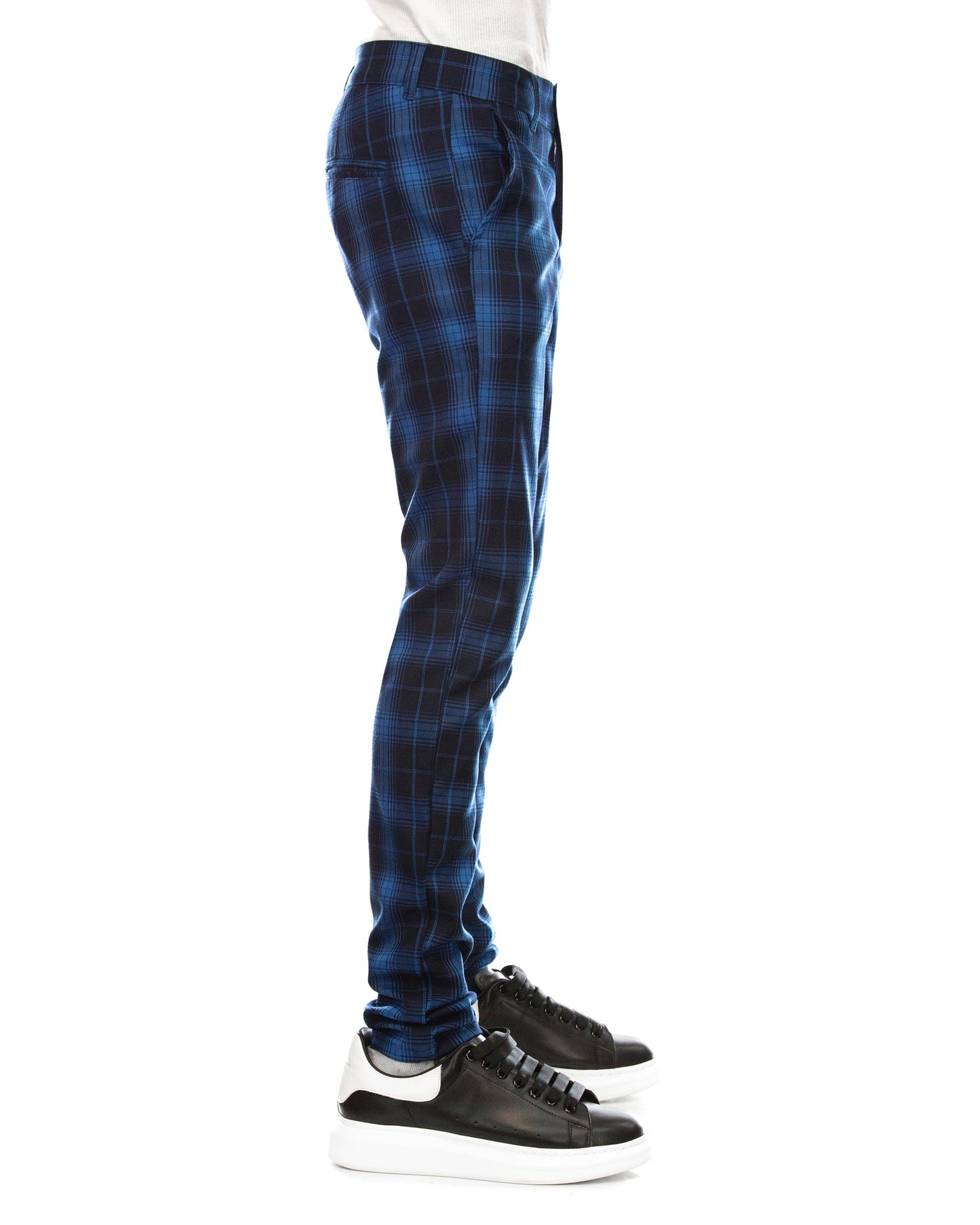 Trinity Kays Kulture San Andres Plaid Pants in Royal Blue / Navy