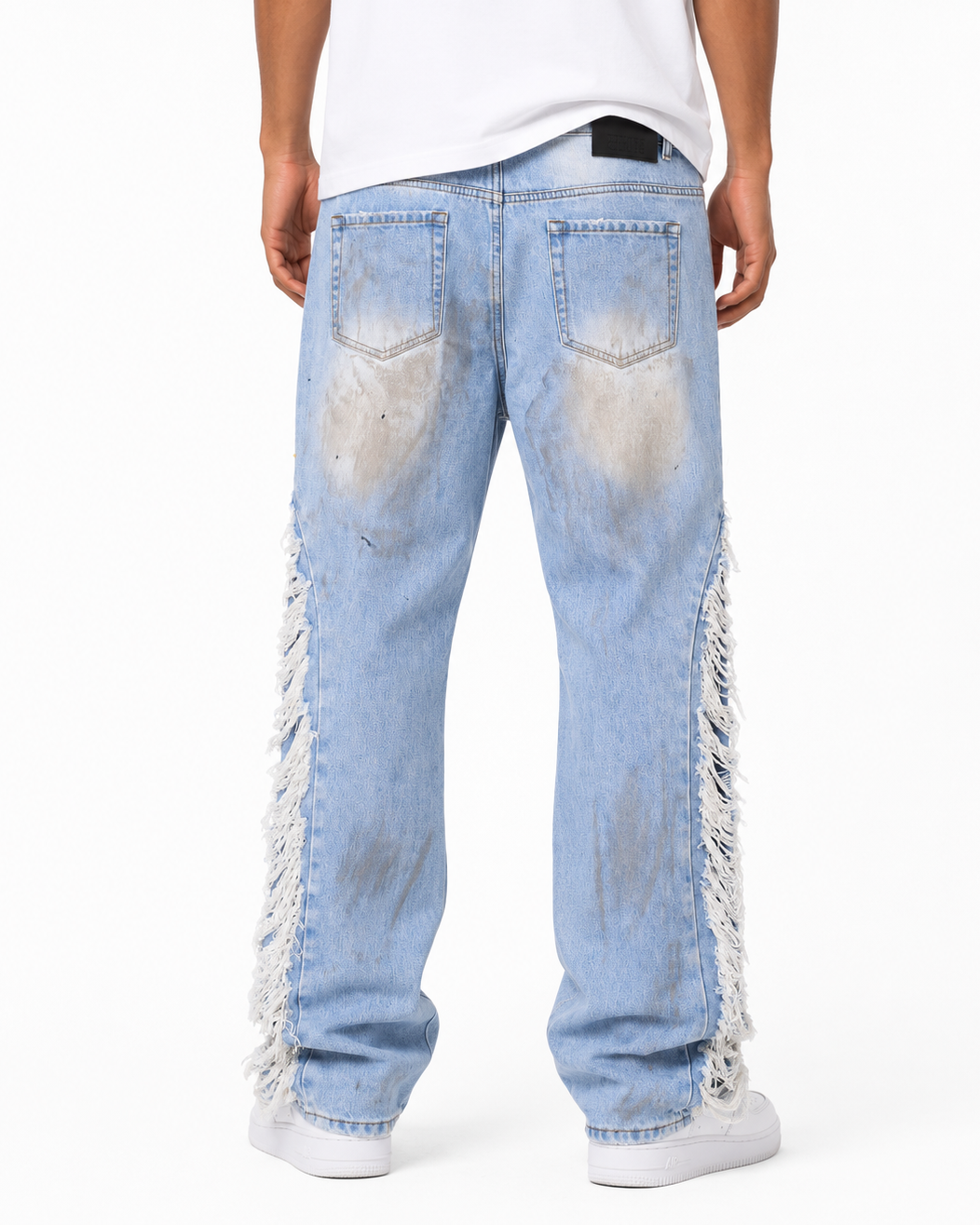 Trinity Kays Kulture Tripoli Frayed Non Stretch Straight Leg Jeans For Men