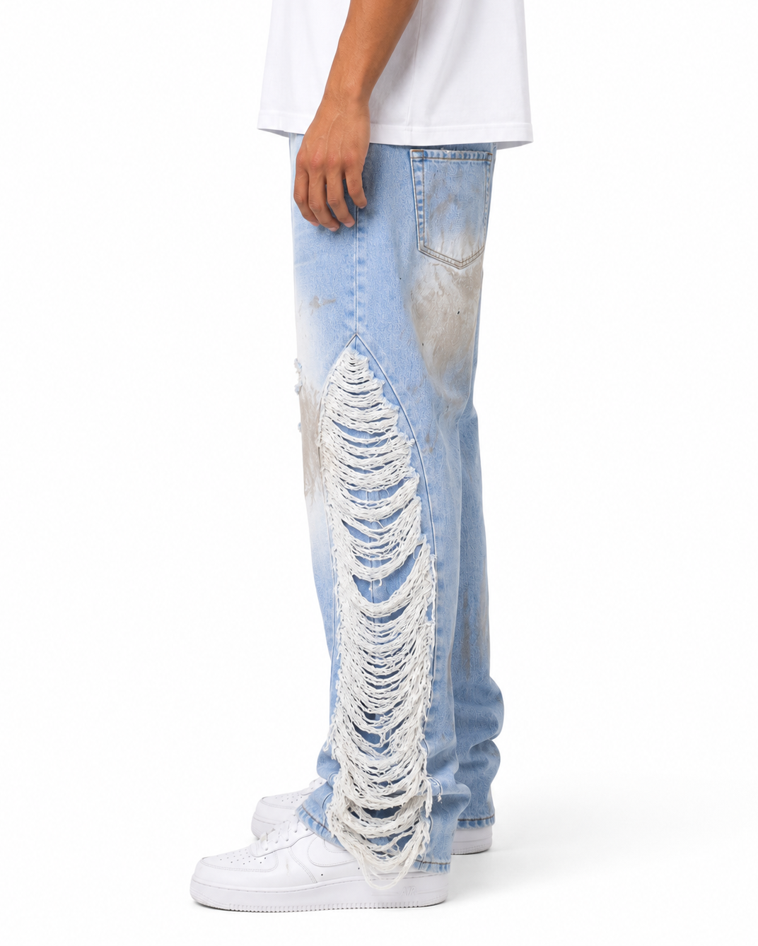 Trinity Kays Kulture Tripoli Frayed Non Stretch Straight Leg Jeans For Men