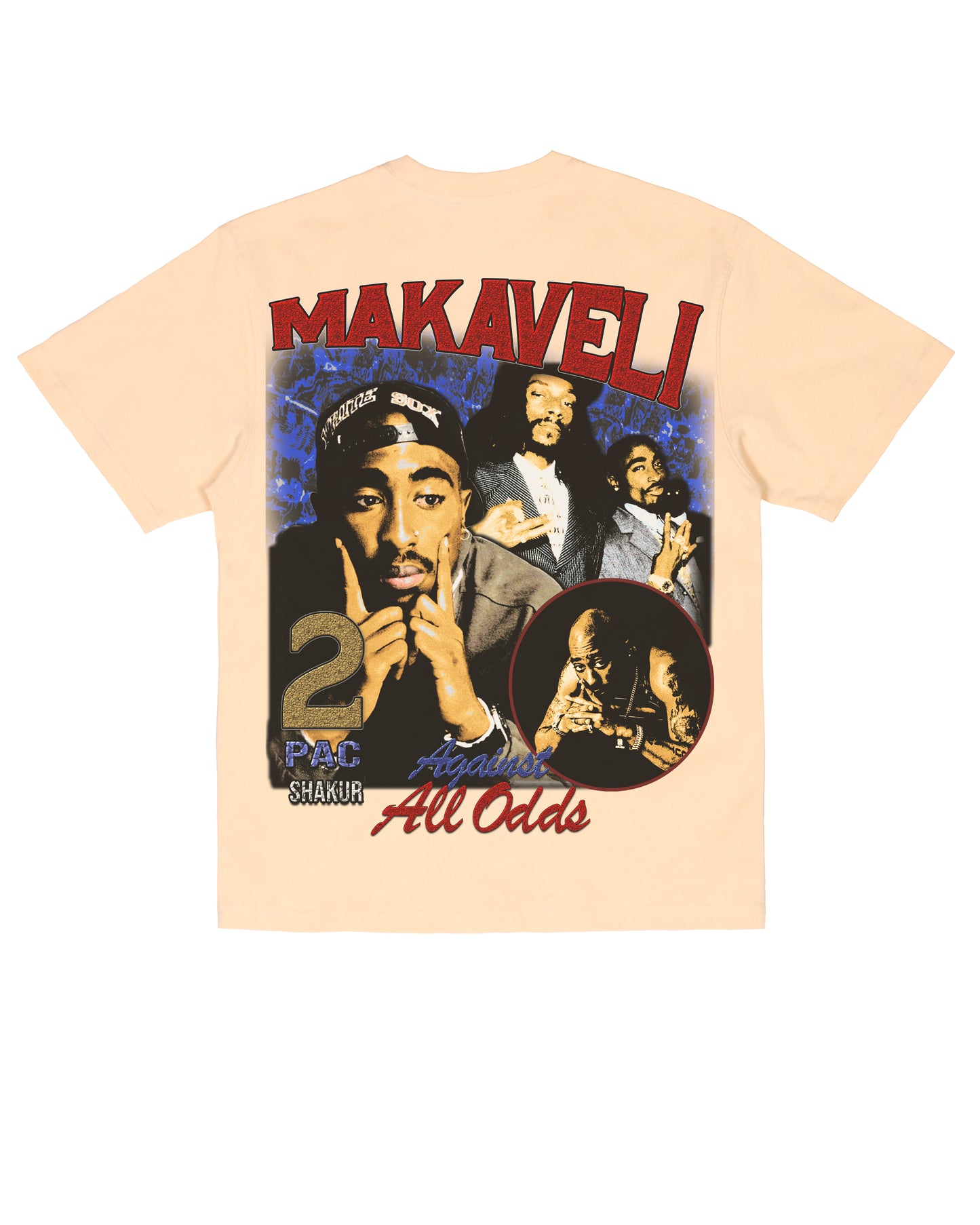 Sponsor Tupac Makaveli T Shirt in Cream