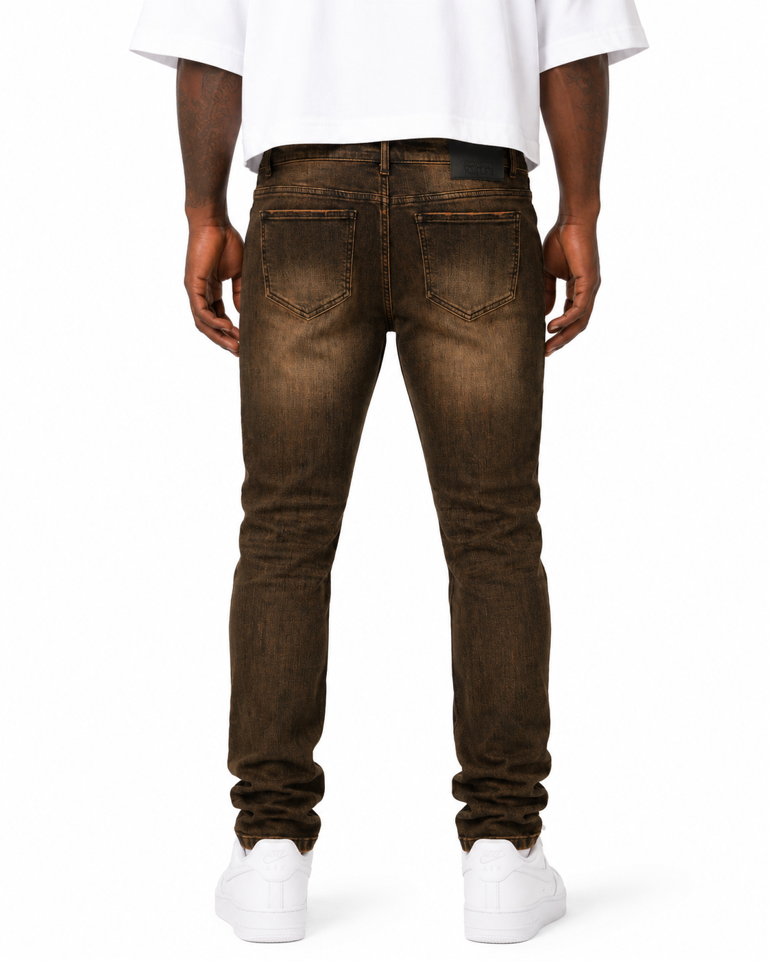 Trinity Kays Kulture Windhoek Men's Skinny Jeans in Brown Wash