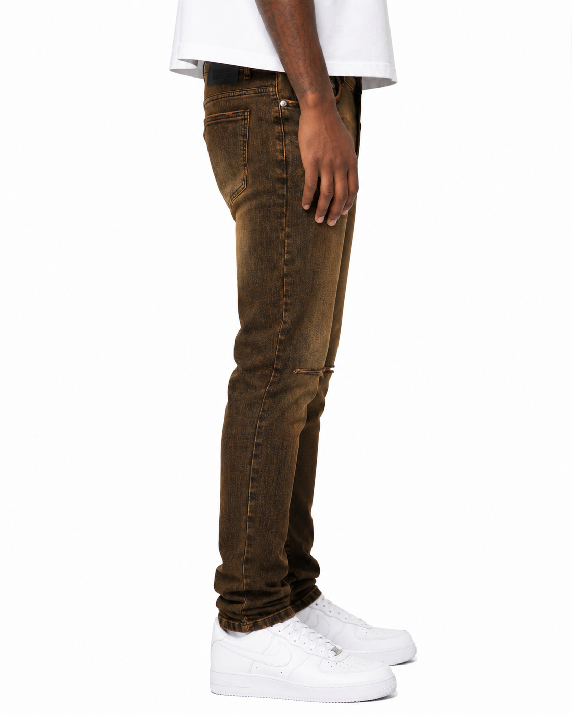 Trinity Kays Kulture Windhoek Men's Skinny Jeans in Brown Wash