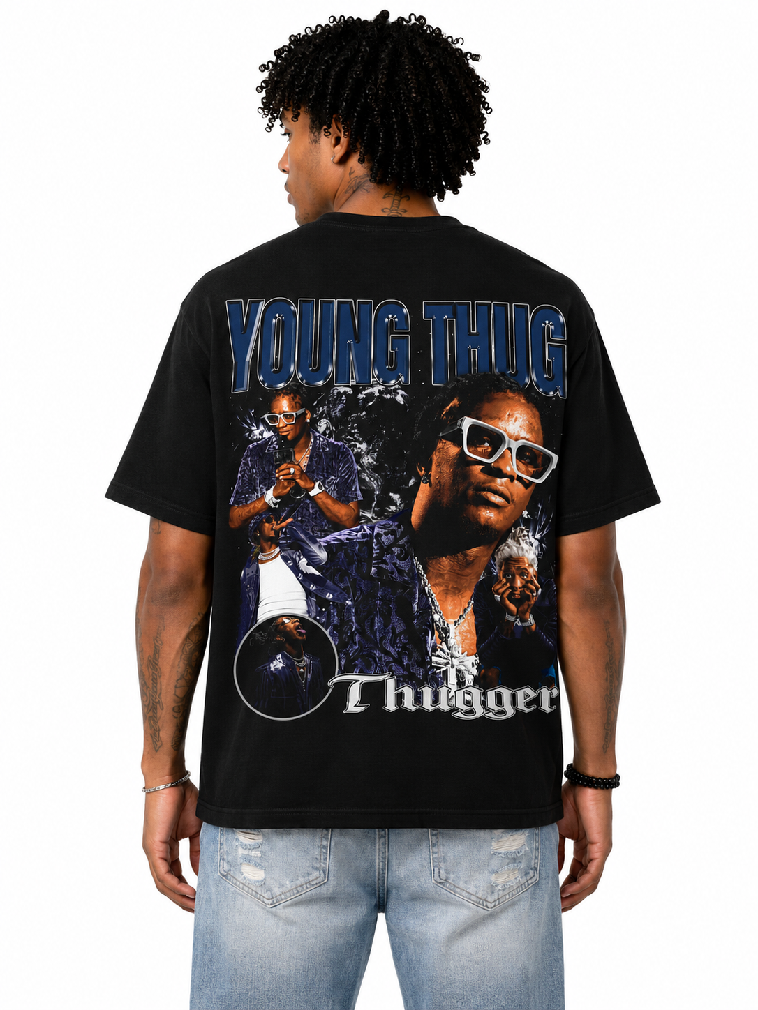 Sponsor Young Thug Thugger T Shirt in Black