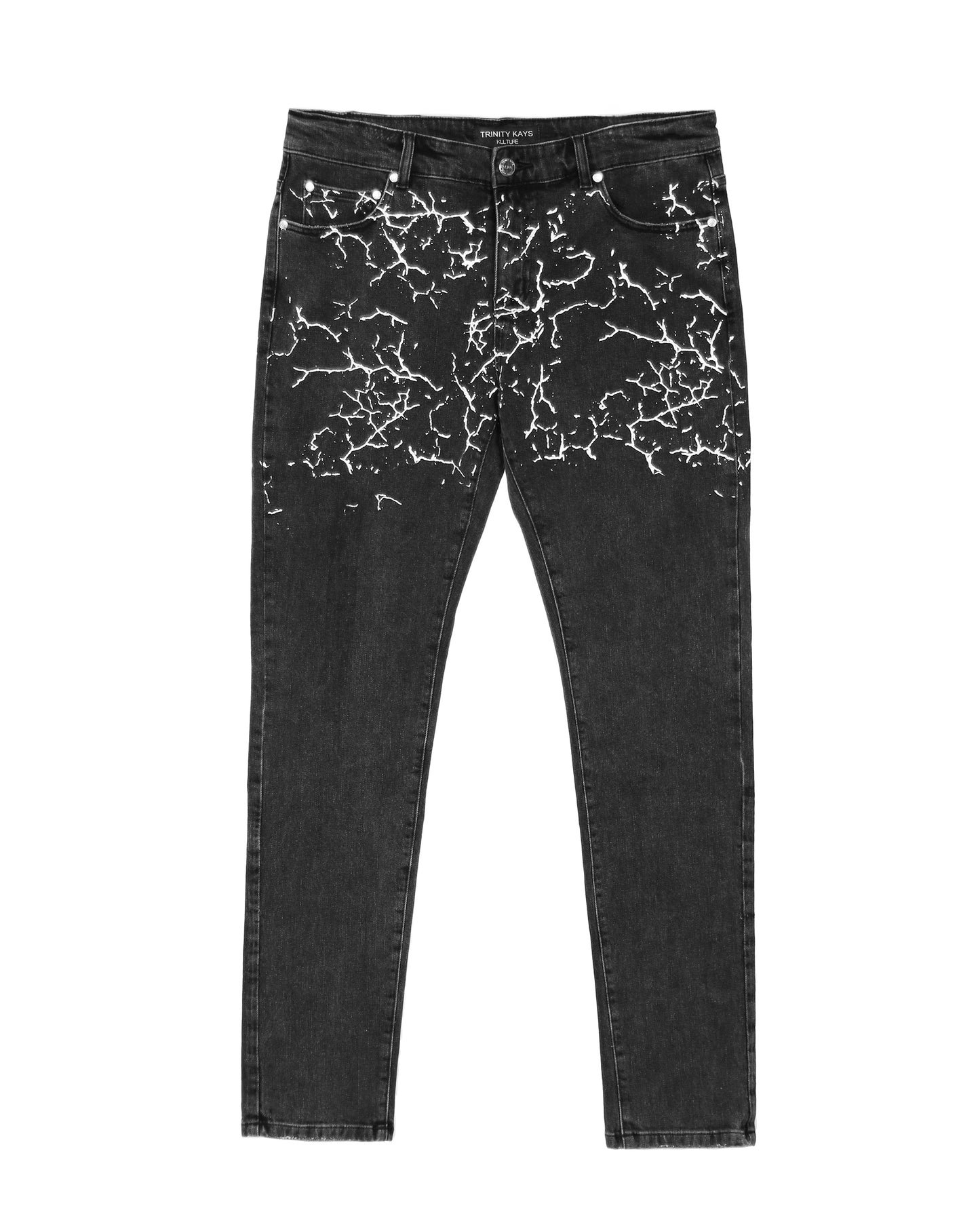 Trinity Kays Kulture Addis Men's Paint Cracks Skinny Jeans