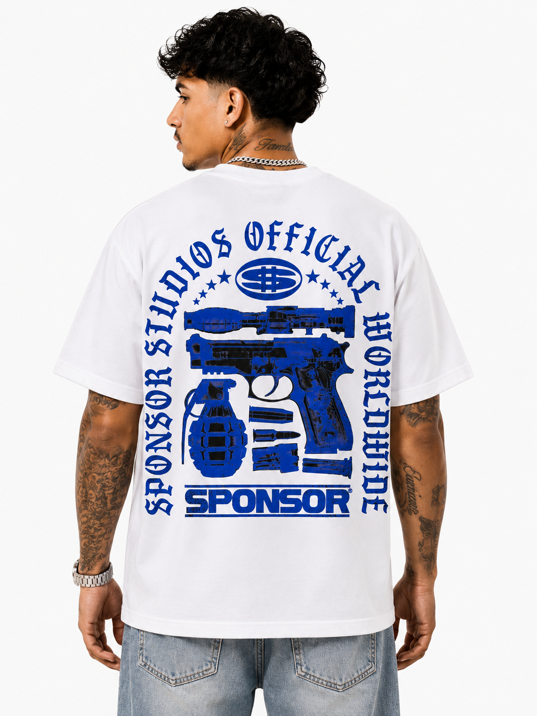 Sponsor Feel Like Pablo Tee-White/Royal Blue