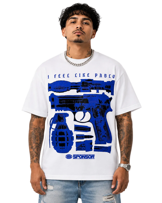 Sponsor Feel Like Pablo Tee-White/Royal Blue