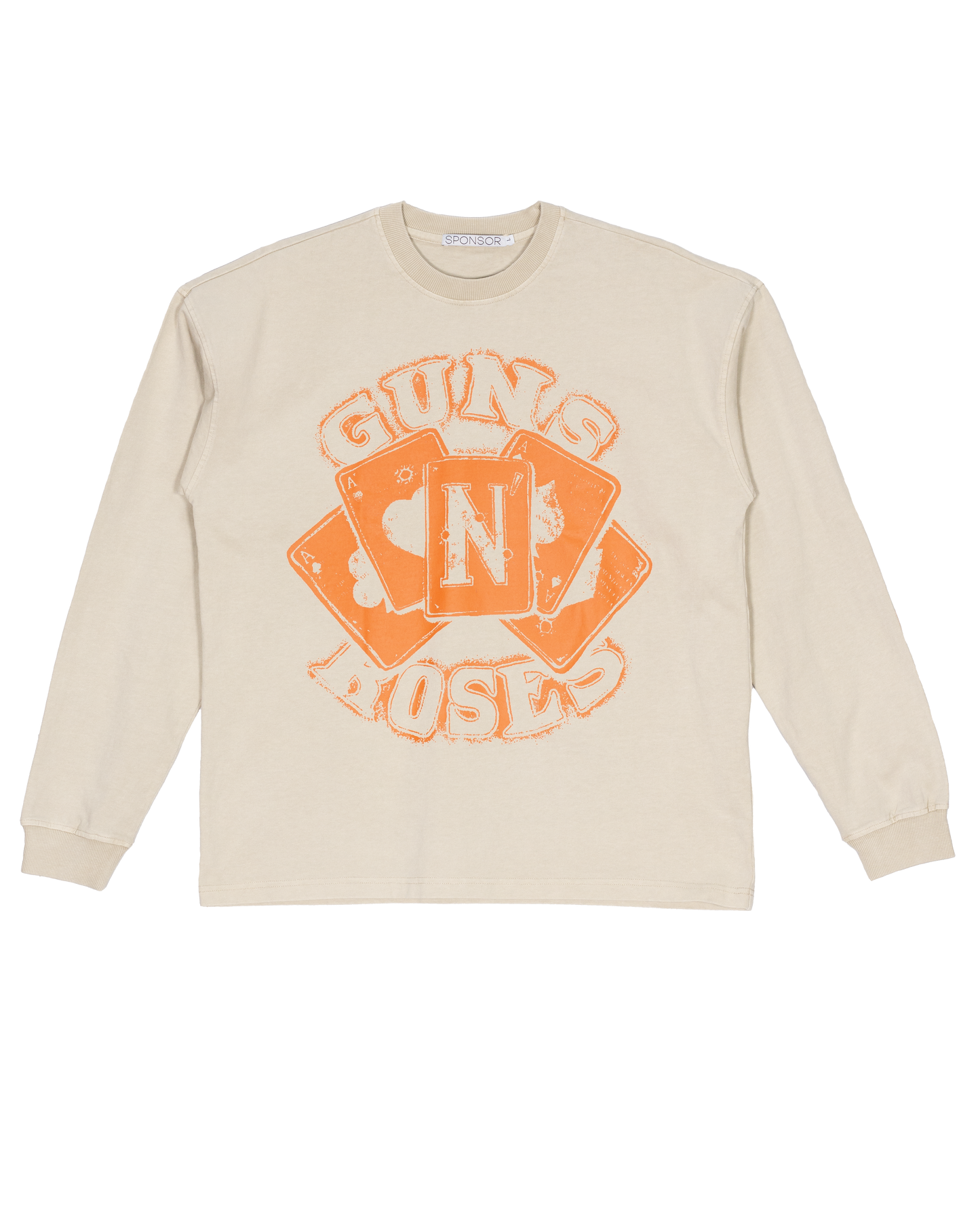 Guns N Roses Cards Rust Heavyweight Long Sleeve T Shirt