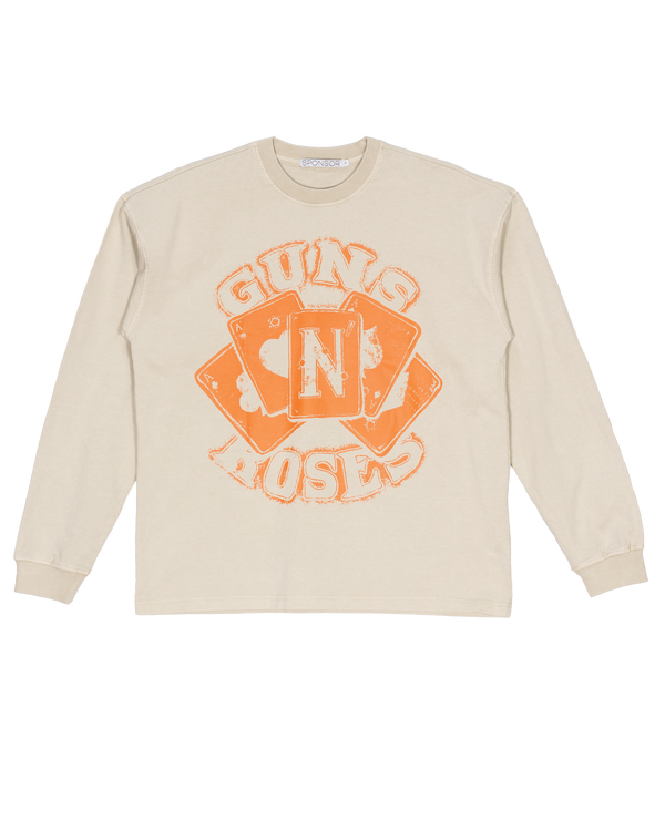 Guns N Roses Cards Rust Heavyweight Long Sleeve T Shirt